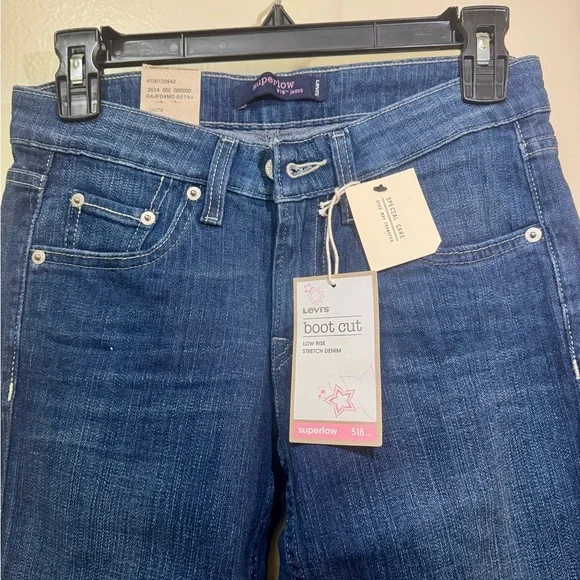 Levi's 518 Blue Boot Cut Jeans Low Rise 1 Medium Juniors/Women - Picture 7 of 12